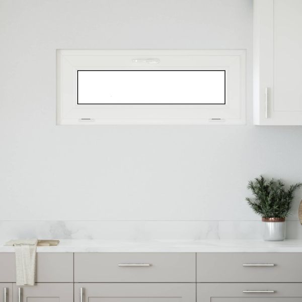 Прозорец за мазе RISOR 100 x 40 cm PVC и стъкло Бяло