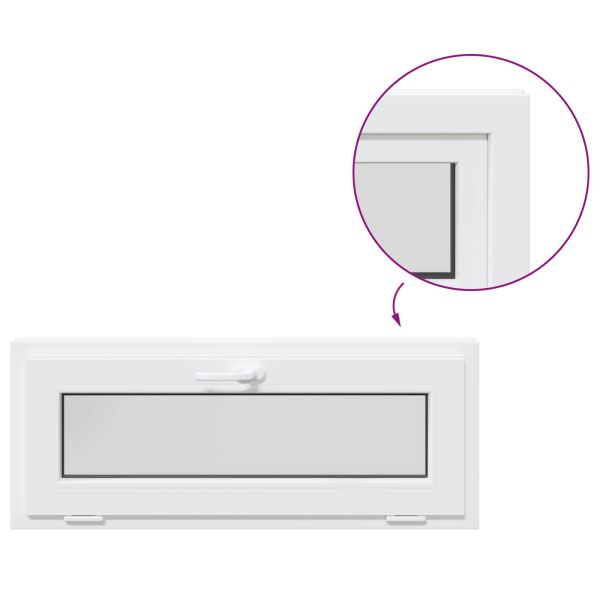 Прозорец за мазе RISOR 100 x 40 cm PVC и стъкло Бяло
