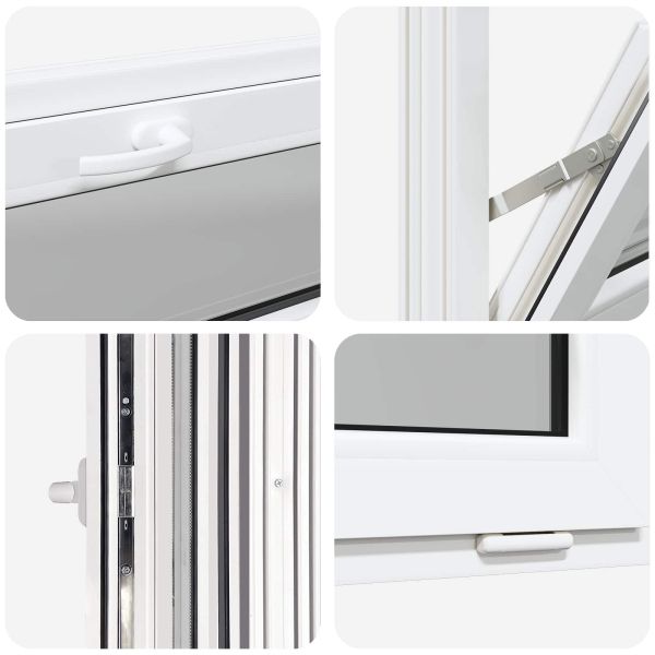 Прозорец за мазе RISOR 90 x 40 cm PVC и стъкло Бяло