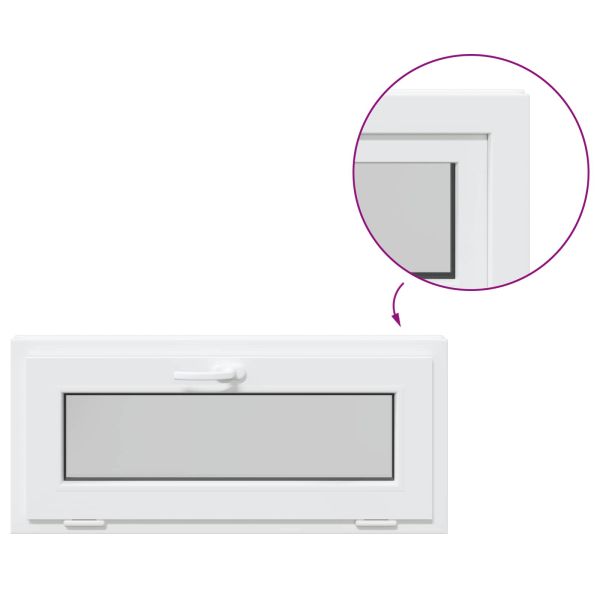 Прозорец за мазе RISOR 90 x 40 cm PVC и стъкло Бяло