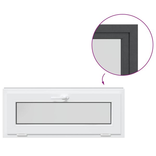 Прозорец за мазе RISOR 100 x 40 cm PVC и стъкло Антрацит