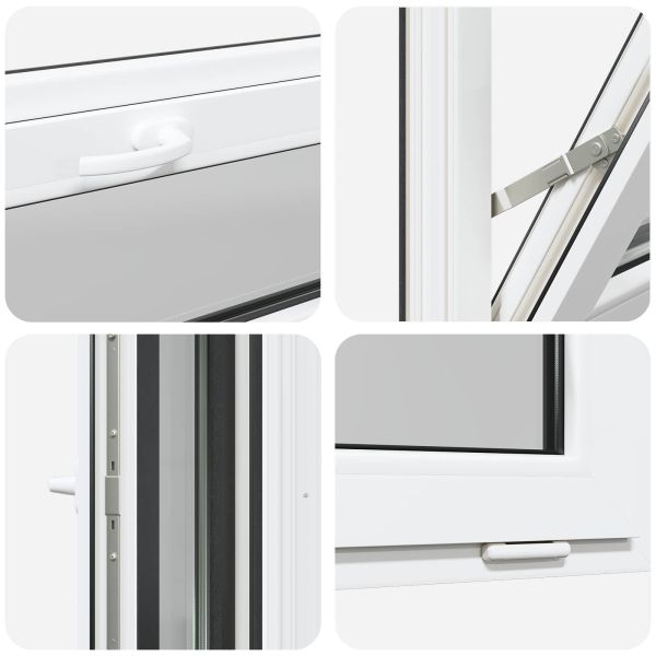 Прозорец за мазе RISOR 110 x 40 cm PVC и стъкло Антрацит