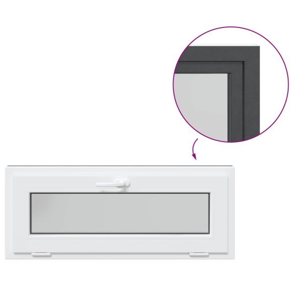 Прозорец за мазе RISOR 100 x 40 cm PVC и стъкло Антрацит