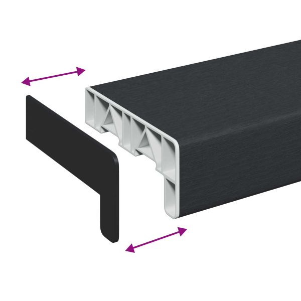 Перваз за прозорец Антрацит с дъресен шарка 160 x 15 x 4,5 см