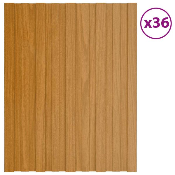 Покривен панел 36 pcs Натурално 60 x 45 cm Поцинкована стомана