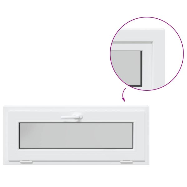 Прозорец за мазе RISOR 100 x 40 cm PVC и стъкло Бяло