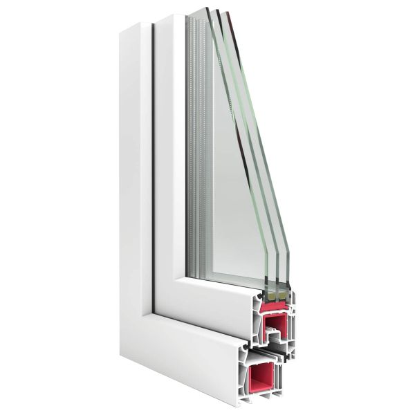 Прозорец за мазе RISOR 100 x 40 cm PVC и стъкло Бяло
