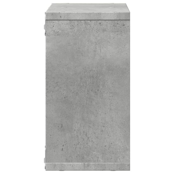 Стенен шкаф, 60x16x30 см, бетонно сив, инженерно дърво