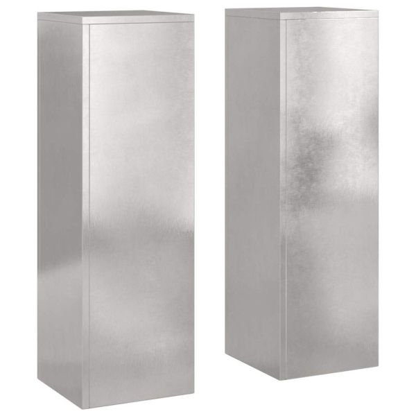Стойка за растения 2 pcs Сребрист 24 x 24 x 75 см