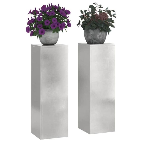 Стойка за растения 2 pcs Сребрист 24 x 24 x 75 см