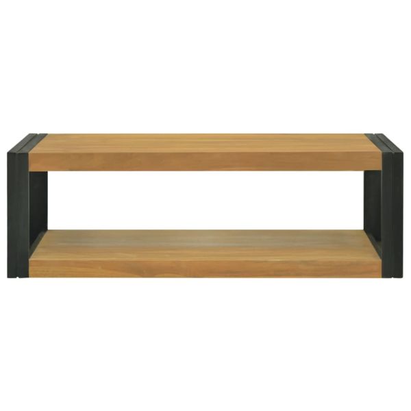 Стенен шкаф за баня, 110x45x35 см, тиково дърво масив