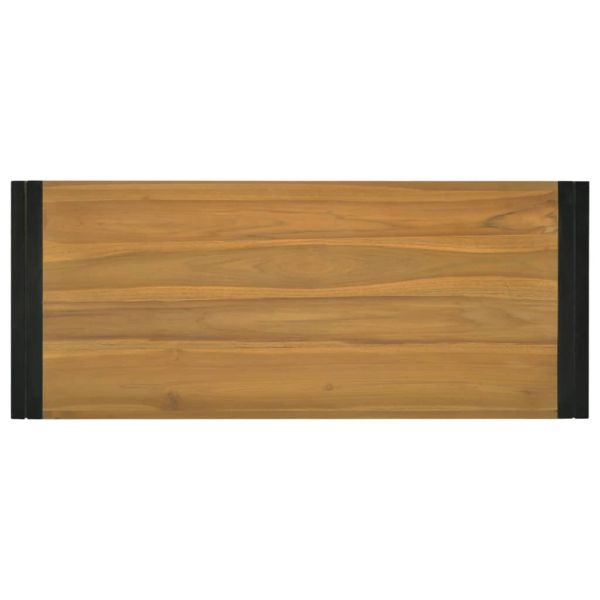 Стенен шкаф за баня, 110x45x35 см, тиково дърво масив