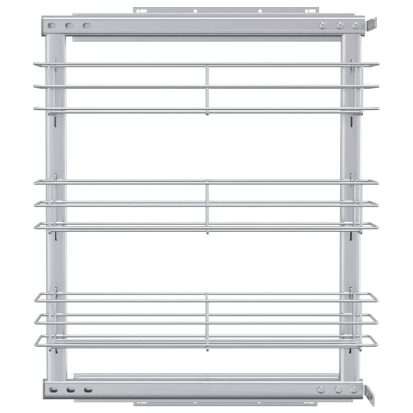 Издърпваща се кошница за кухня 3 нива сребриста 47x15,5x55,5 см