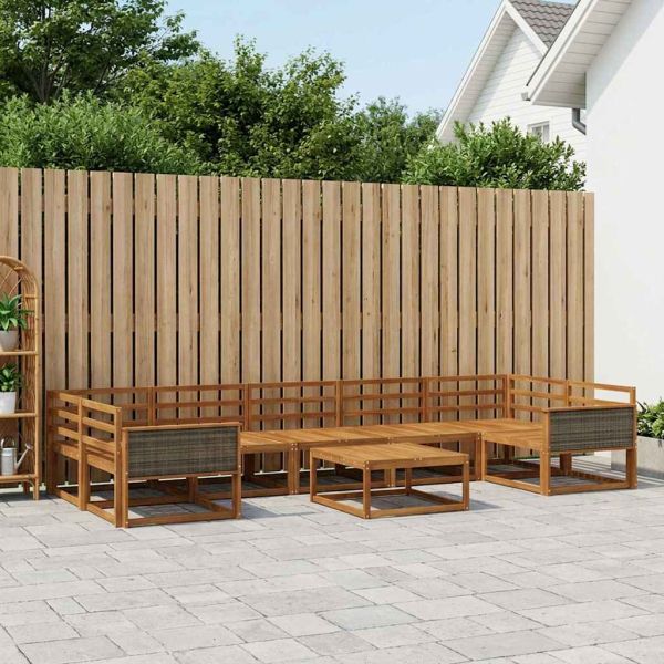 Комплект дивани за открито 8 pcs Натурално