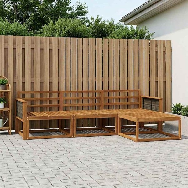Комплект дивани за открито 4 pcs Натурално
