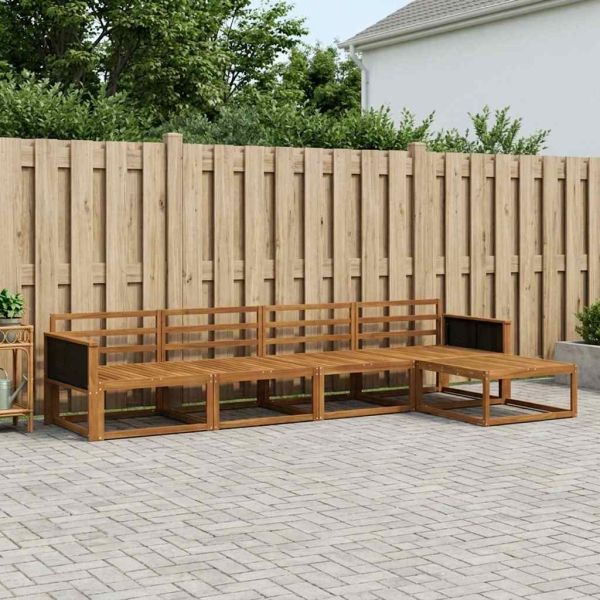 Комплект дивани за открито 5 pcs Натурално