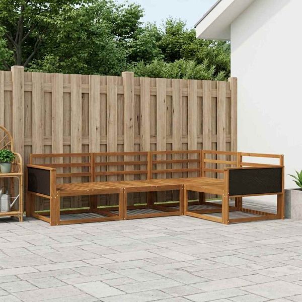 Комплект дивани за открито 4 pcs Натурално
