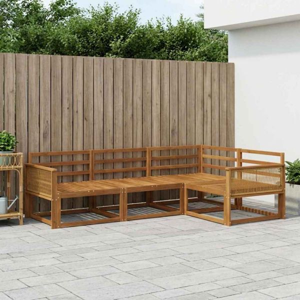 Комплект дивани за открито 4 pcs Натурално