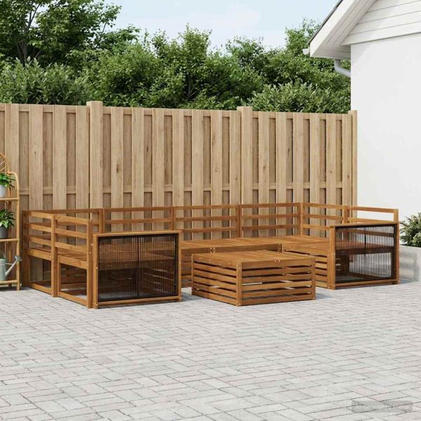 Комплект дивани за открито 7 pcs Натурално