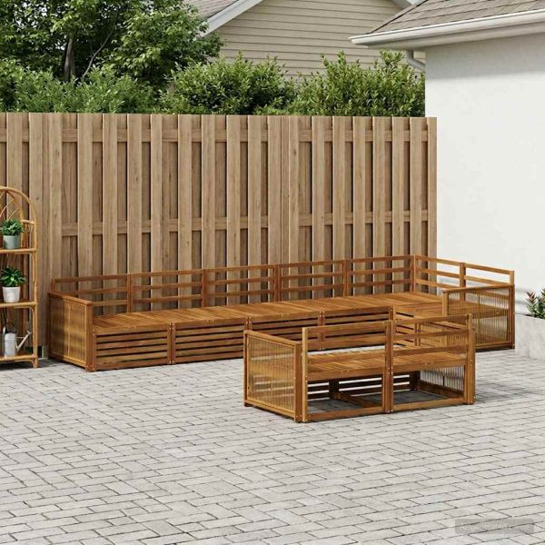 Комплект дивани за открито 8 pcs Натурално