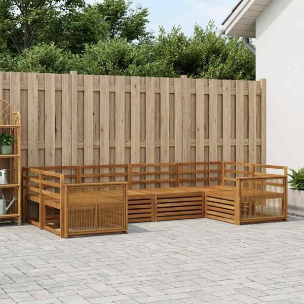 Комплект дивани за открито 6 pcs Натурално