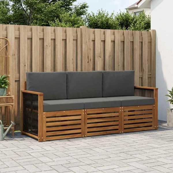 Комплекти дивани с възглавница 3 pcs Солидно акациево дърво