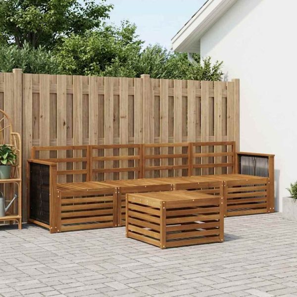 Комплект дивани за открито 5 pcs Натурално