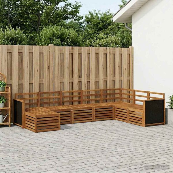 Комплект дивани за открито 6 pcs Натурално