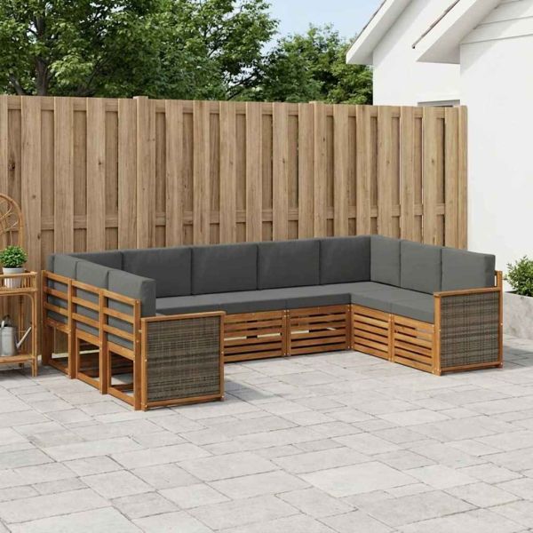 Комплект секционен диван 7 pcs Натурален и Антрацит