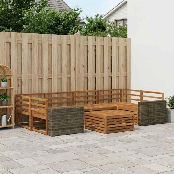 Комплект дивани за открито 7 pcs Натурално