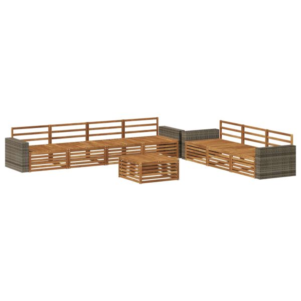 Комплект дивани за открито 8 pcs Натурално 79 x 79 x 37 см