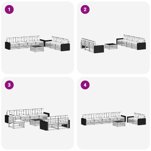 Комплект дивани за открито 8 pcs Натурален и Бежов