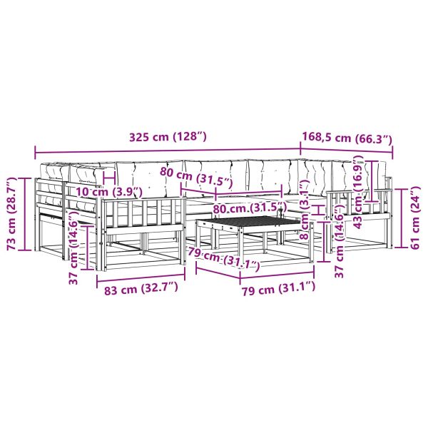 Комплект дивани за открито с възглавница 5 pcs Бяло и антрацит
