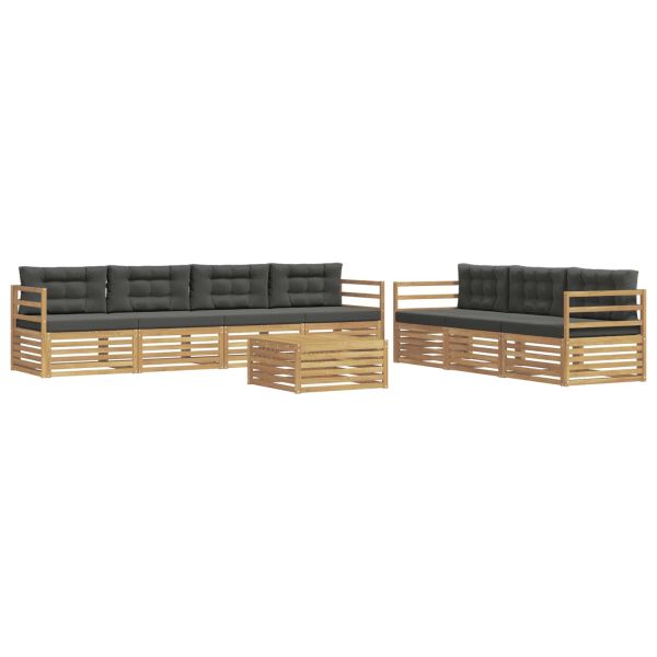Комплект дивани за открито 8 pcs Бяло и антрацит