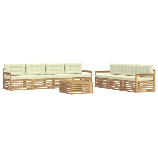 Комплект дивани за открито 8 pcs Бяло и кремаво 79 x 79 x 37 см