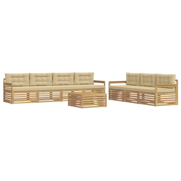 Комплект дивани за открито 8 pcs Бяло и Бежово 79 x 79 x 37 см