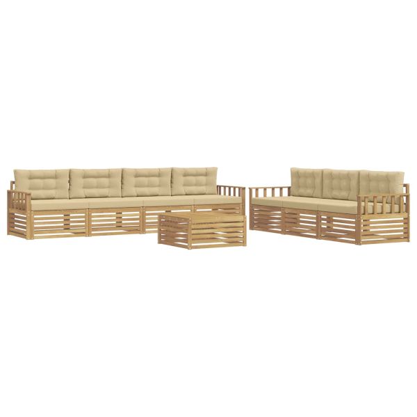 Комплект дивани за открито 8 pcs Бяло и Бежово 79 x 79 x 37 см
