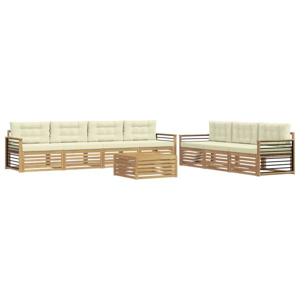 Комплект дивани за открито 8 pcs Бяло и кремаво 79 x 79 x 37 см