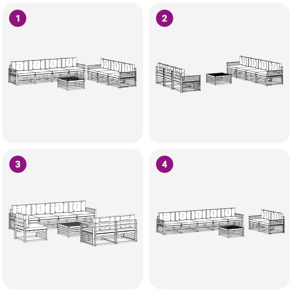 Комплект дивани за открито 8 pcs Бяло и антрацит