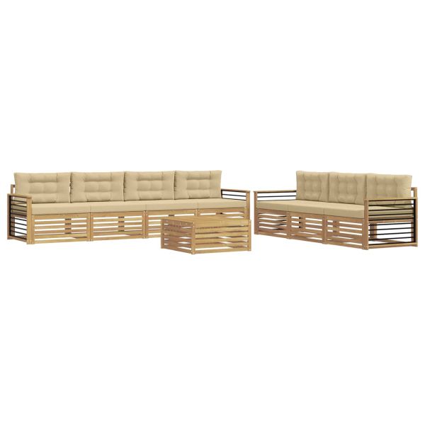 Комплект дивани за открито 8 pcs Бяло и Бежово 79 x 79 x 37 см