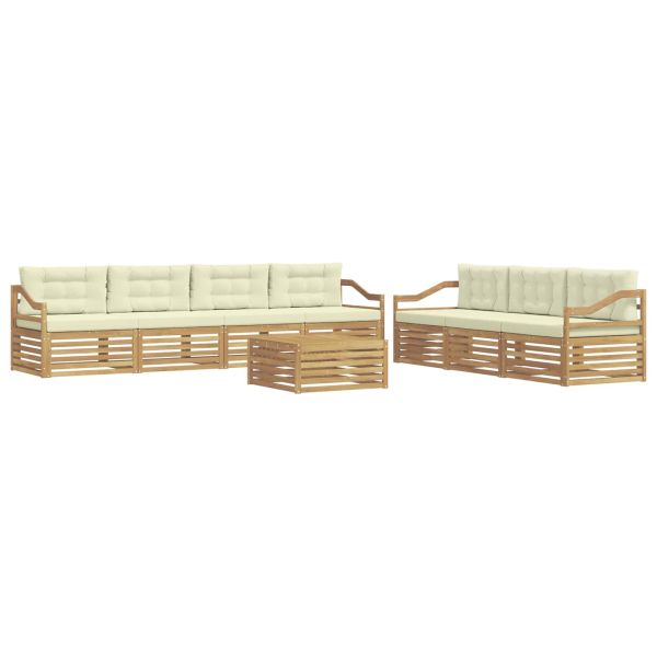 Комплект дивани за открито 8 pcs Бяло и кремаво 79 x 79 x 37 см