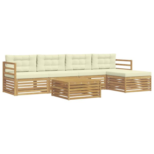Комплект дивани за открито 6 pcs Бяло и кремаво 79 x 79 x 37 см