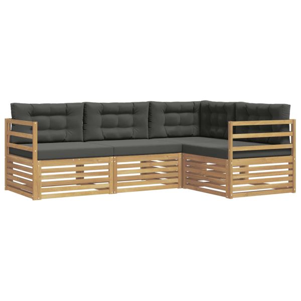 Комплект дивани за открито 4 pcs Бяло и антрацит