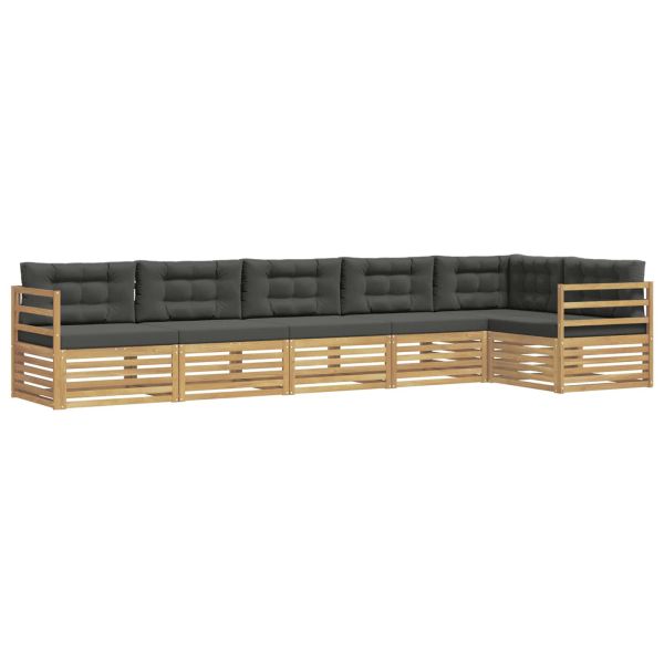 Комплект дивани за открито 6 pcs Бяло и антрацит