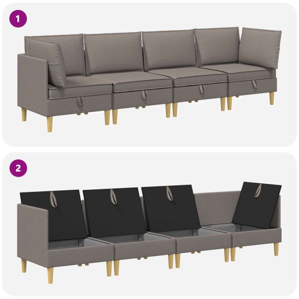 Комплект мебели за всекидневна 4 pcs Таупе Текстил
