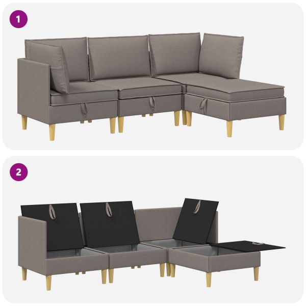 Комплект мебели за всекидневна 4 pcs Таупе Текстил
