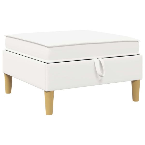 Комплект мебели за всекидневна с възглавница 4 pcs Бяло Текстил
