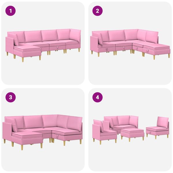 Комплект мебели за всекидневна 5 pcs Розово Текстил