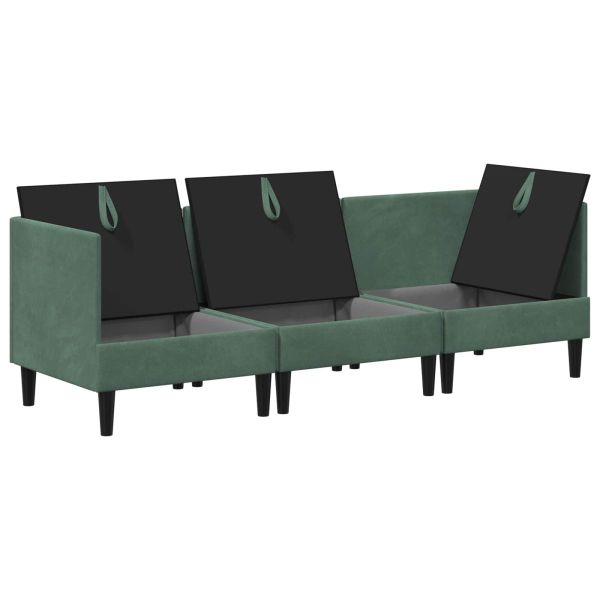 Комплект мебели за всекидневна 3 pcs Морско зелено Кадифе
