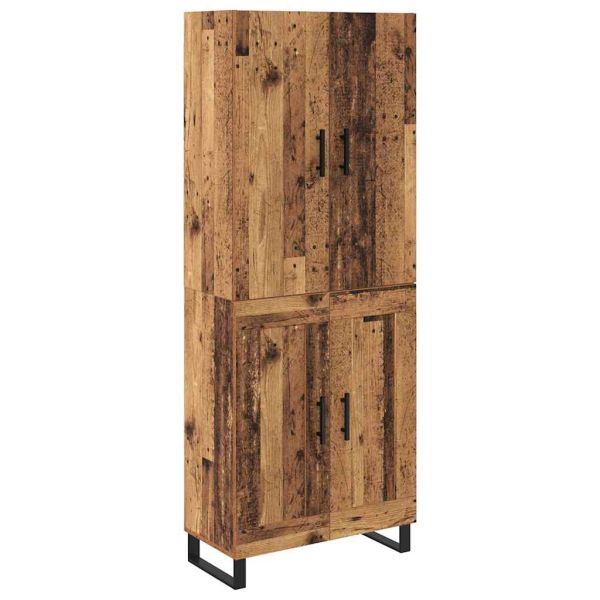 Висок шкаф 2 pcs Старо дърво 69,5 x 34 x 180 см